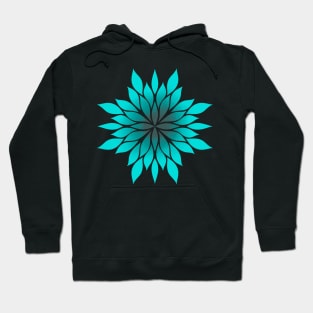 aqua floral symmetrical pattern Hoodie